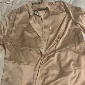 Nasty Gal Dresses - Champagne Satin long sleeve puff sleeve dress Nasty Gal Dresses - Champagne Satin long sleeve puff sleeve dress